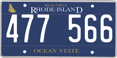 RI license plate 477566