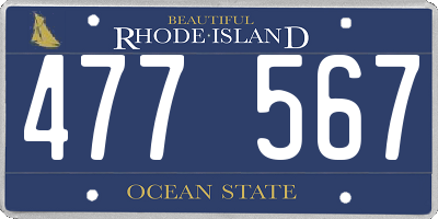 RI license plate 477567