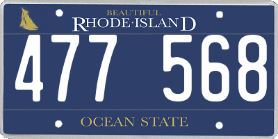 RI license plate 477568