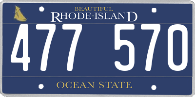 RI license plate 477570