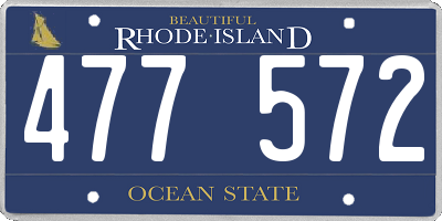 RI license plate 477572