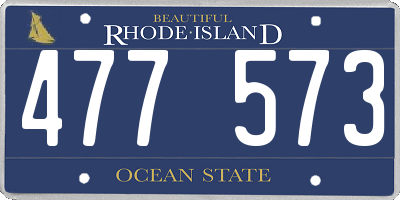 RI license plate 477573