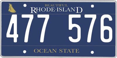 RI license plate 477576