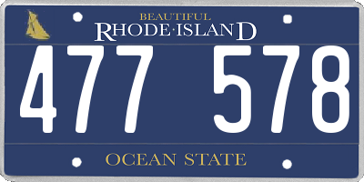 RI license plate 477578