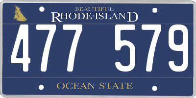 RI license plate 477579