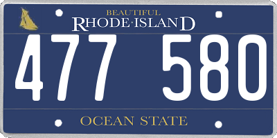 RI license plate 477580