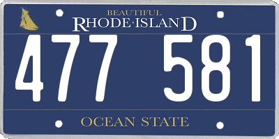 RI license plate 477581