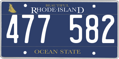 RI license plate 477582