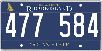 RI license plate 477584