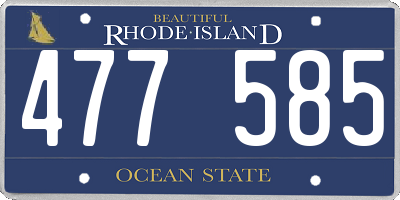 RI license plate 477585