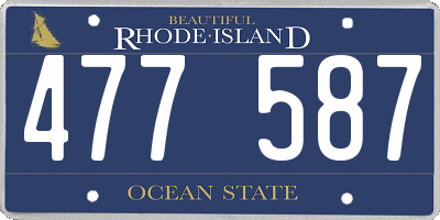 RI license plate 477587