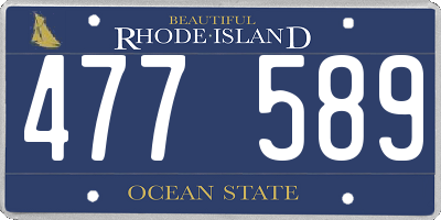 RI license plate 477589