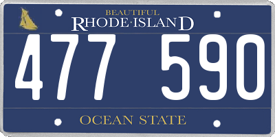 RI license plate 477590