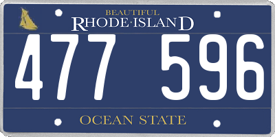 RI license plate 477596