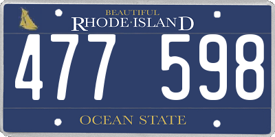 RI license plate 477598