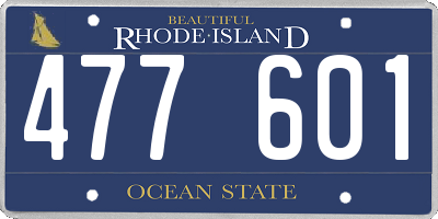 RI license plate 477601