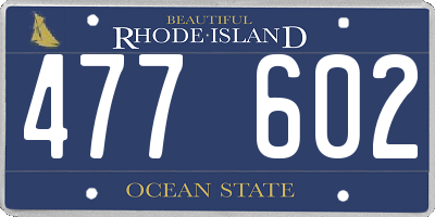 RI license plate 477602