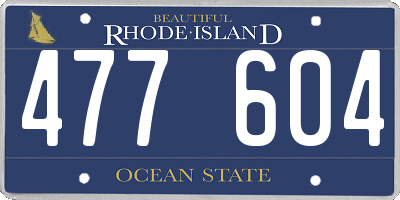 RI license plate 477604