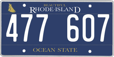 RI license plate 477607