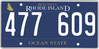 RI license plate 477609