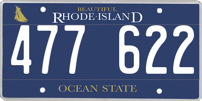 RI license plate 477622