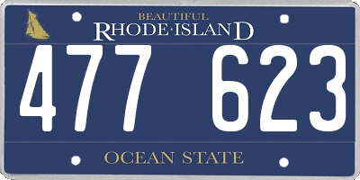 RI license plate 477623