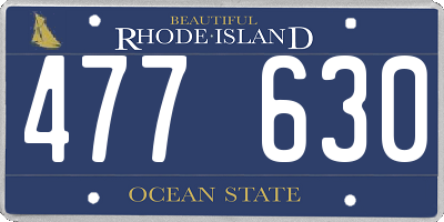RI license plate 477630