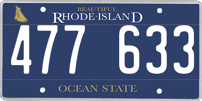 RI license plate 477633