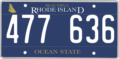 RI license plate 477636