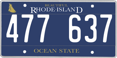 RI license plate 477637