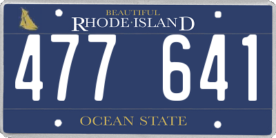 RI license plate 477641