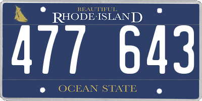 RI license plate 477643
