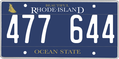 RI license plate 477644
