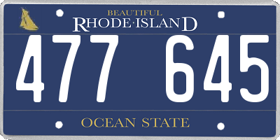 RI license plate 477645