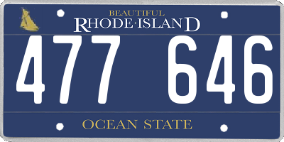 RI license plate 477646