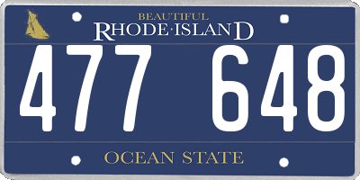 RI license plate 477648