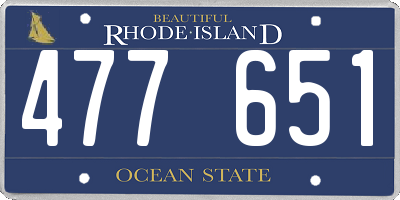 RI license plate 477651