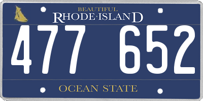 RI license plate 477652