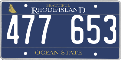 RI license plate 477653
