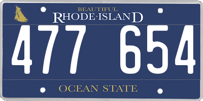 RI license plate 477654