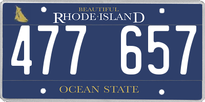 RI license plate 477657