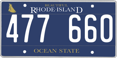 RI license plate 477660