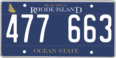 RI license plate 477663
