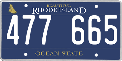 RI license plate 477665