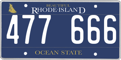 RI license plate 477666
