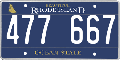 RI license plate 477667