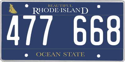 RI license plate 477668