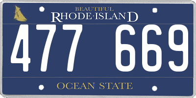 RI license plate 477669