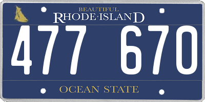 RI license plate 477670