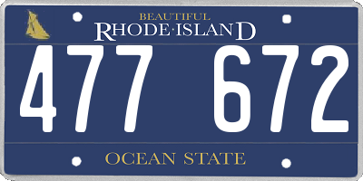 RI license plate 477672